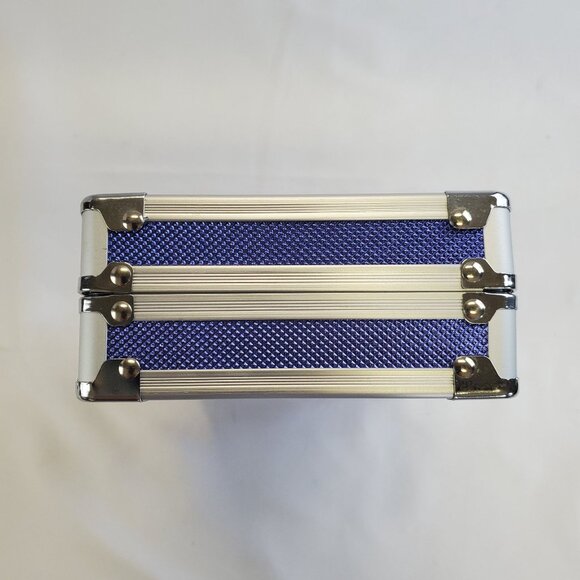 Vaultz Locking Supplies Pencil Box Carrying Case Blue Silver - Picture 3 of 9